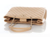 Chanel Large Light Beige Quilted Caviar Shopper