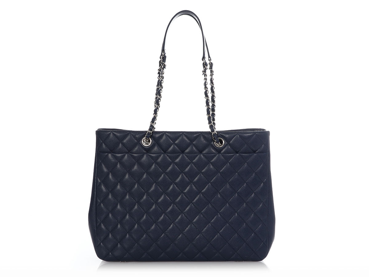 Chanel Large Black Part-Quilted Calfskin Deauville Tote by Ann's Fabulous Finds