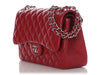 Chanel Jumbo Red Quilted Caviar Classic Double Flap