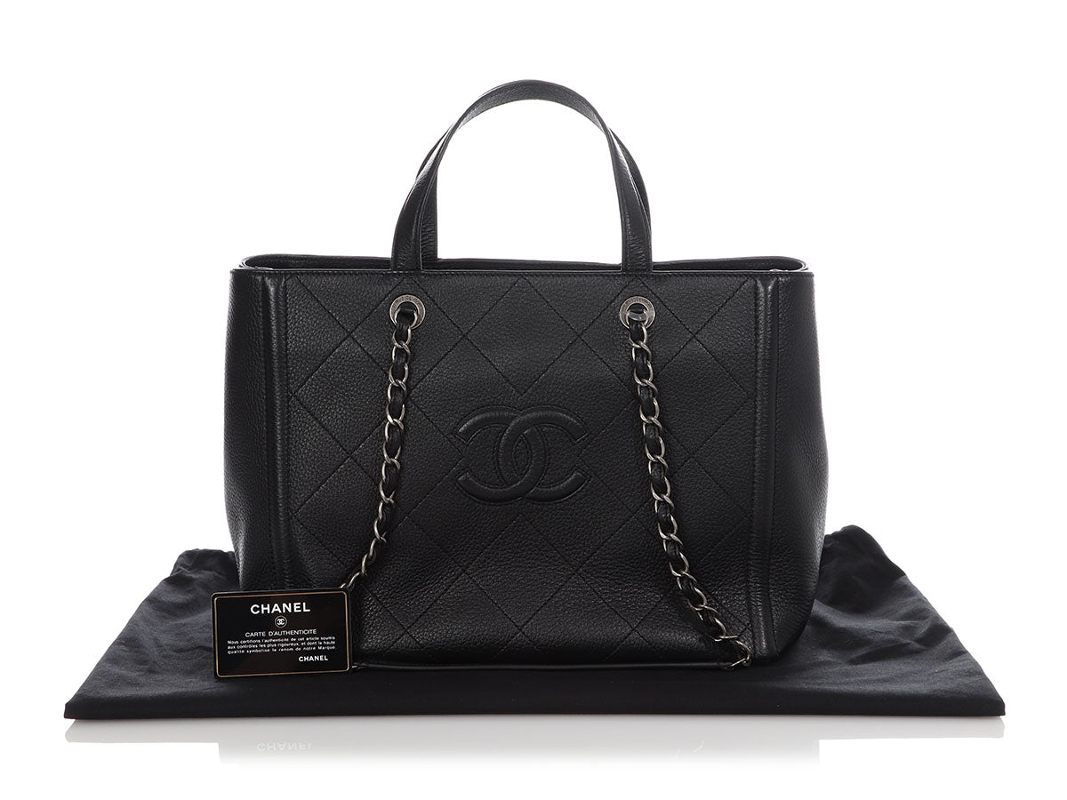 chanel large black tote handbag