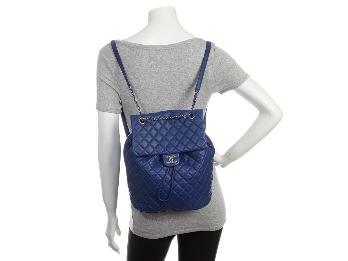 $5000 Chanel Classic Royal Blue Quilted Lamb Leather Urban Spirit Small  Backpack Bag - Lust4Labels