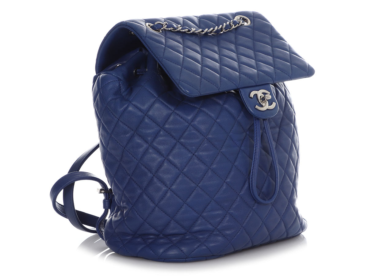 Chanel Urban Spirit backpack blue lambskin gold hardware