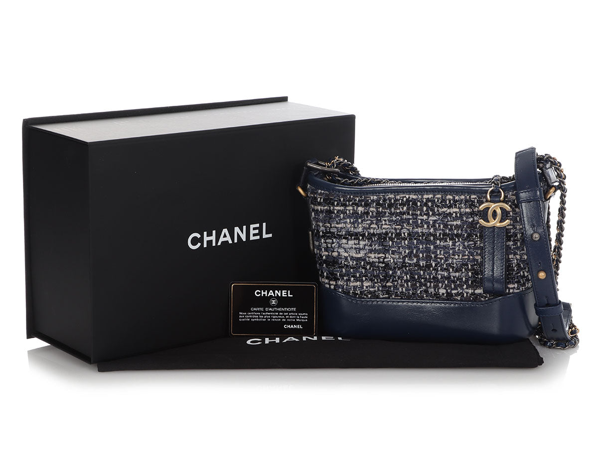 Chanel Navy, Black, And Multicolor Glittered Tweed And Lambskin