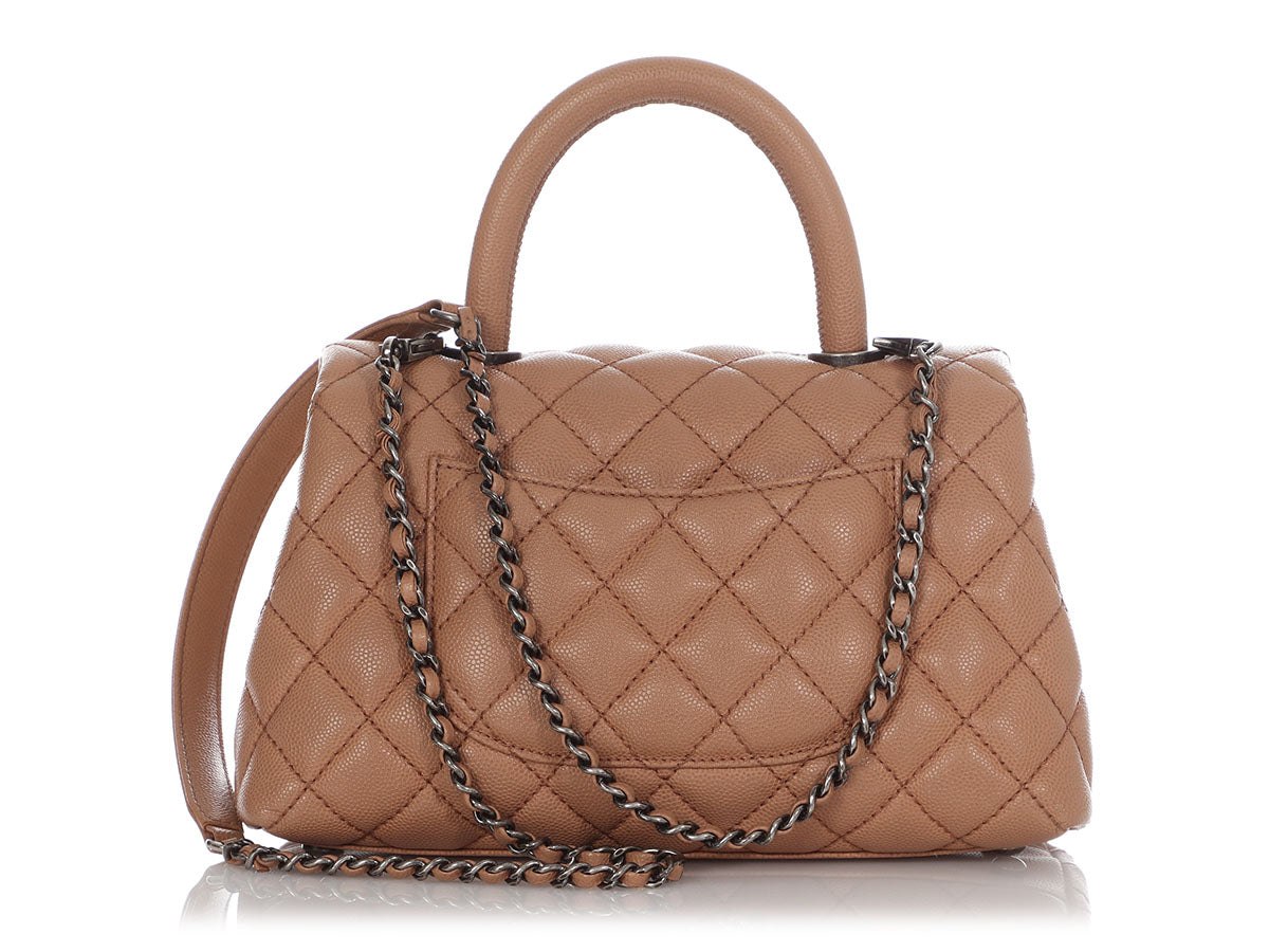 Chanel Caramel Caviar Coco Handle Bag RHW – My Haute