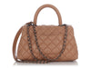 Chanel Caramel Quilted Caviar Mini Coco Handle