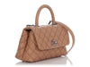 Chanel Caramel Quilted Caviar Mini Coco Handle