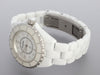 Chanel Sterling Silver Diamond and White Ceramic J12 Watch 33mm