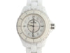 Chanel Sterling Silver Diamond and White Ceramic J12 Watch 33mm