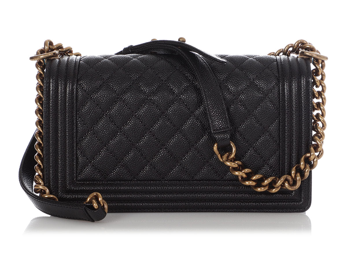 Chanel Chained Boy Flap Bag Quilted Glazed Calfskin Old Medium at