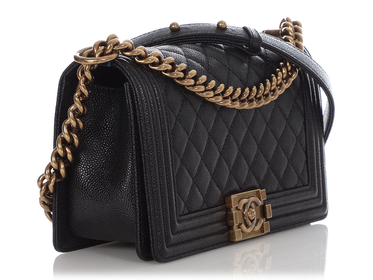 Chanel Quilted Boy Old Medium Black Rigid Caviar – ＬＯＶＥＬＯＴＳＬＵＸＵＲＹ