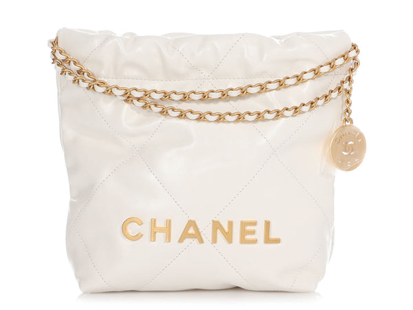 CHANEL Calfskin Quilted Small Framing Chain Flap Bag White 970722