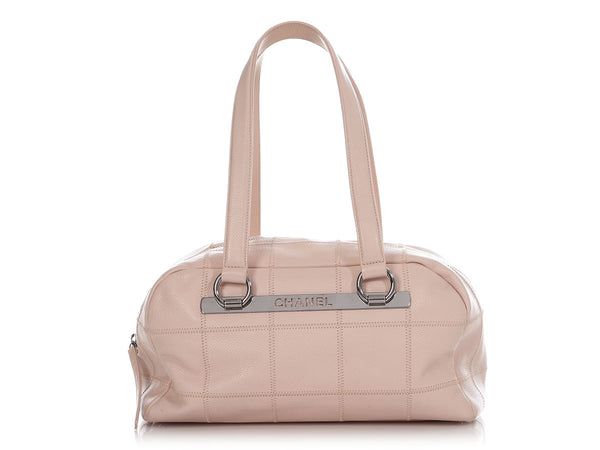 Chanel Square Stitch Bowler Quilted Caviar Pink Ballerina Tote Bag