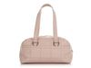 Chanel Vintage Pink/Light Beige Chocolate-Bar Quilted Caviar LAX Bowler Bag