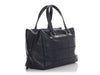 Chanel Vintage Navy Chocolate-Bar Quilted Caviar LAX Bag