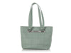 Chanel Vintage Small Green Chocolate-Bar Quilted Caviar LAX Tote