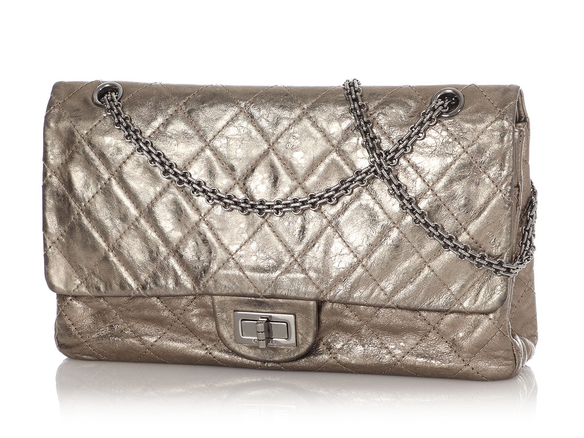 Chanel Metallic Calfskin Quilted 2.55 Reissue Jumbo Double Flap