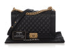 Chanel New Medium Black Quilted Caviar Boy Bag