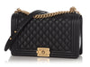 Chanel New Medium Black Quilted Caviar Boy Bag