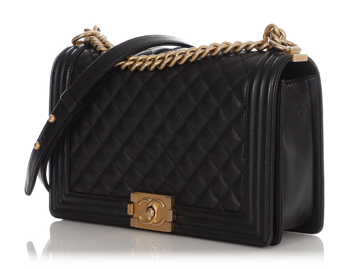 Chanel Old Medium White Quilted Caviar Boy Bag by Ann's Fabulous Finds