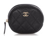 Chanel Black Quilted Caviar Oval Coin Purse