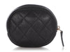 Chanel Black Quilted Caviar Oval Coin Purse