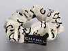 Chanel Black and White Silk CC Logo Scrunchie