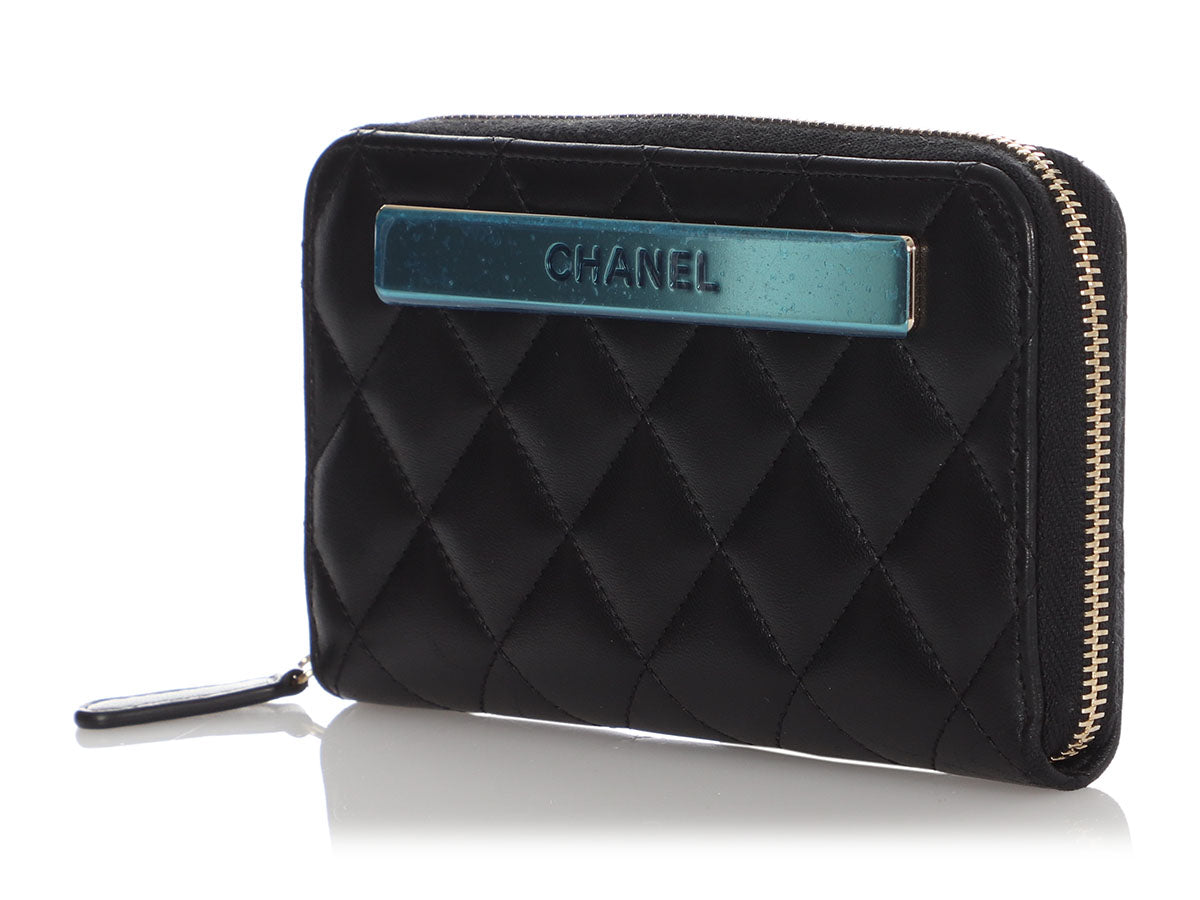 Chanel Zip Around Organizer Wallet Quilted Lambskin Large Metallic 2091844
