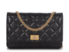 Chanel Black Quilted Distressed Calfskin Reissue Wallet on Chain WOC