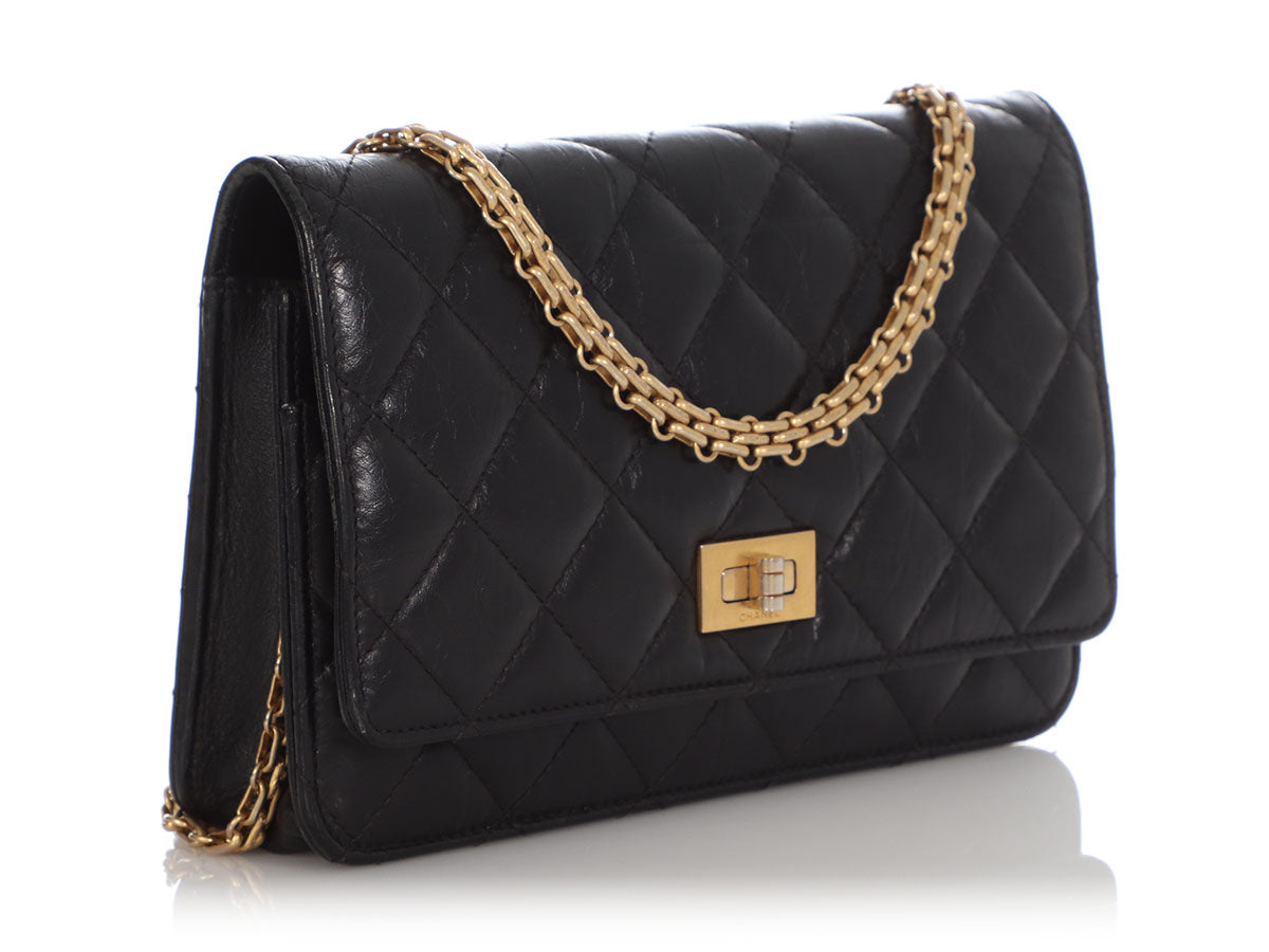 Chanel Reissue Wallet On Chain WOC So Black Aged Calfskin Black Hardware