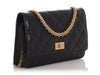 Chanel Black Quilted Distressed Calfskin Reissue Wallet on Chain WOC