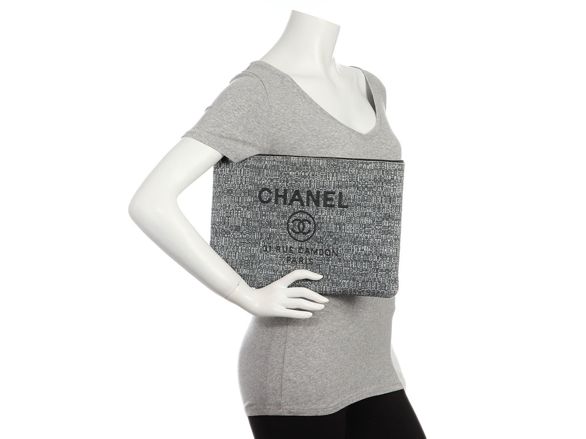 CHANEL DEAUVILLE SMALL TOTE BAG, CHARCOAL