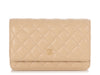 Chanel Beige Quilted Caviar Wallet on Chain WOC