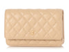 Chanel Beige Quilted Caviar Wallet on Chain WOC