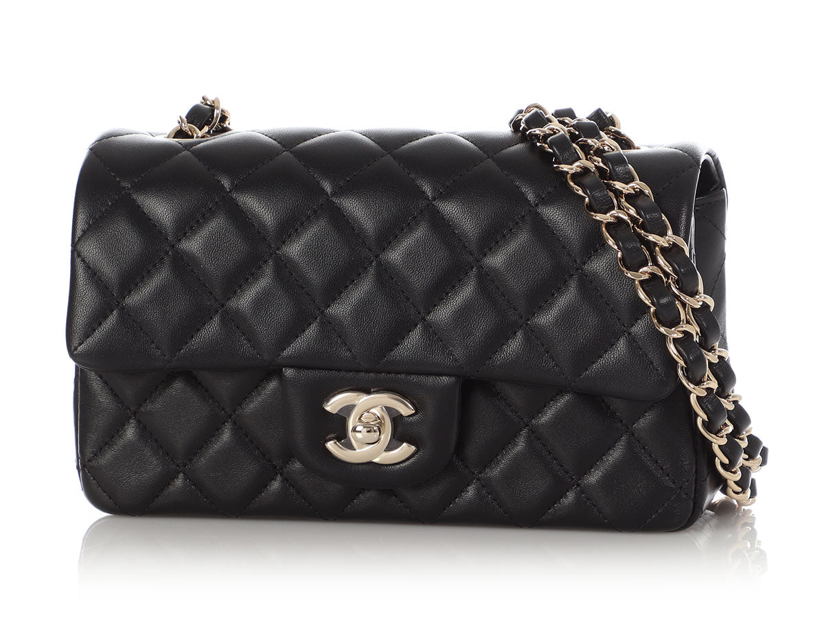 Chanel Mini Black Chevron-Quilted Lambskin Classic by Ann's Fabulous Finds