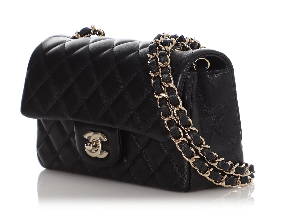 CHANEL Lambskin Quilted Top Handle Mini Vanity Case With Chain Black  1268084