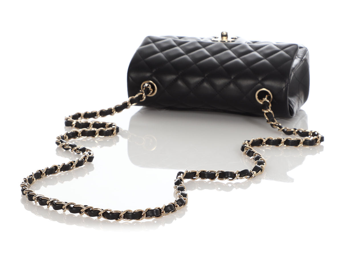 Chanel So Black Gold Metallic Lambskin Rectangular Mini Classic by Ann's Fabulous Finds