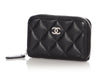 Chanel Black Quilted Caviar Compact Zip Card Case