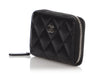 Chanel Black Quilted Caviar Compact Zip Card Case