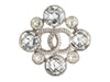Chanel Large Quilted Crystal Logo Brooch