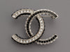 Chanel Black and Clear Crystal CC Brooch