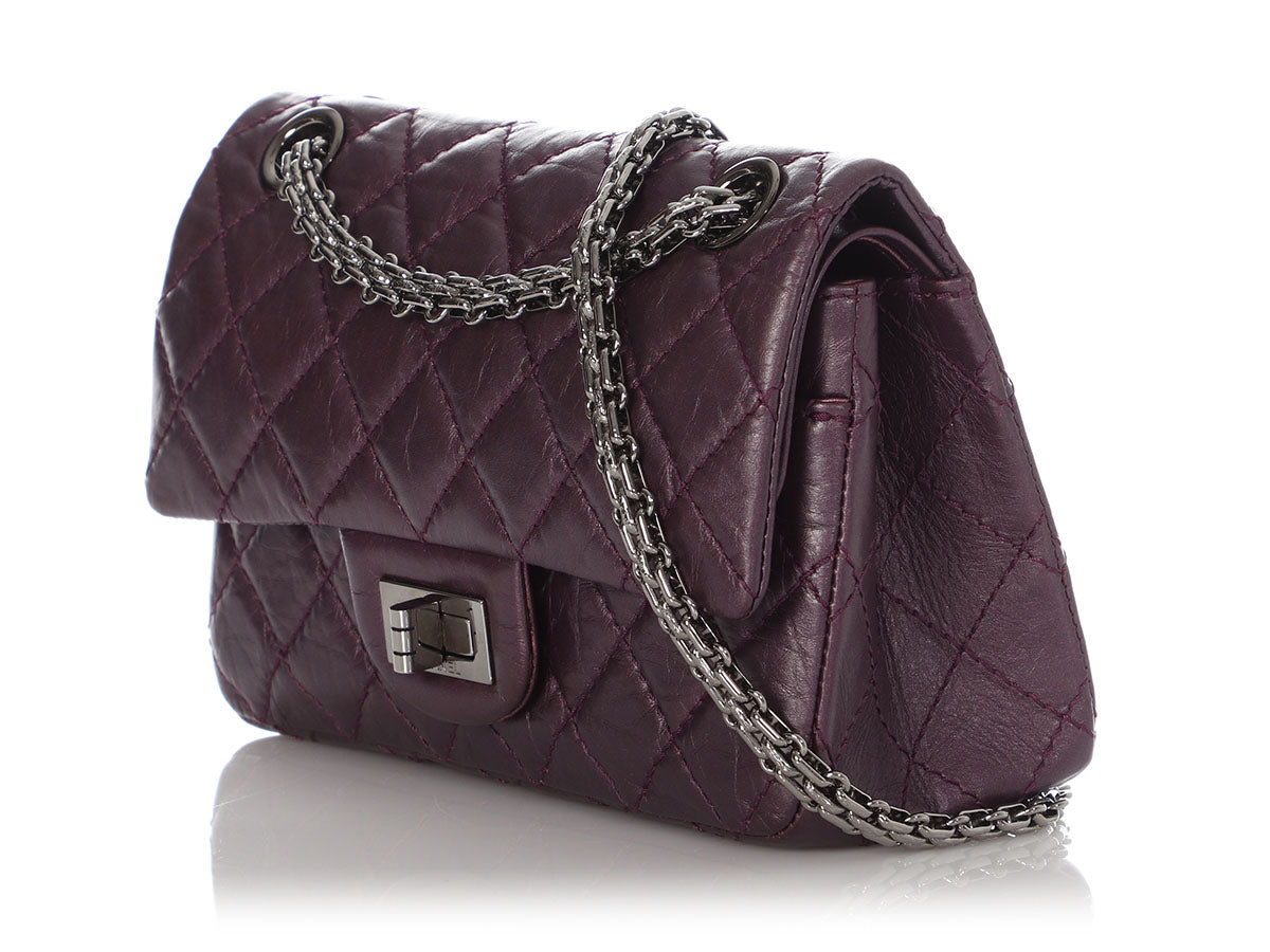 Purple Crocodile Quilted Satin East West 2.55 Reissue Double Flap Bag  Antique Gold Hardware and Card Holder Gold Hardware, 1991-1994 and  2006-2008, Handbags & Accessories, 2022