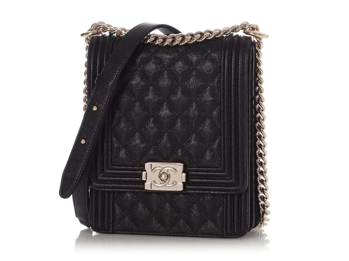 Chanel Le Boy 17b Chevron White Caviar Leather Shoulder