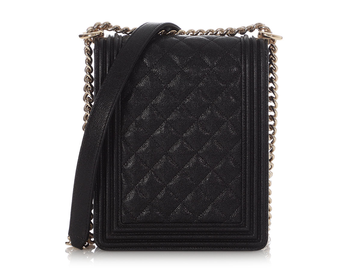 Chanel Boy Wallet on Chain WOC Black Lambskin Ruthenium Hardware