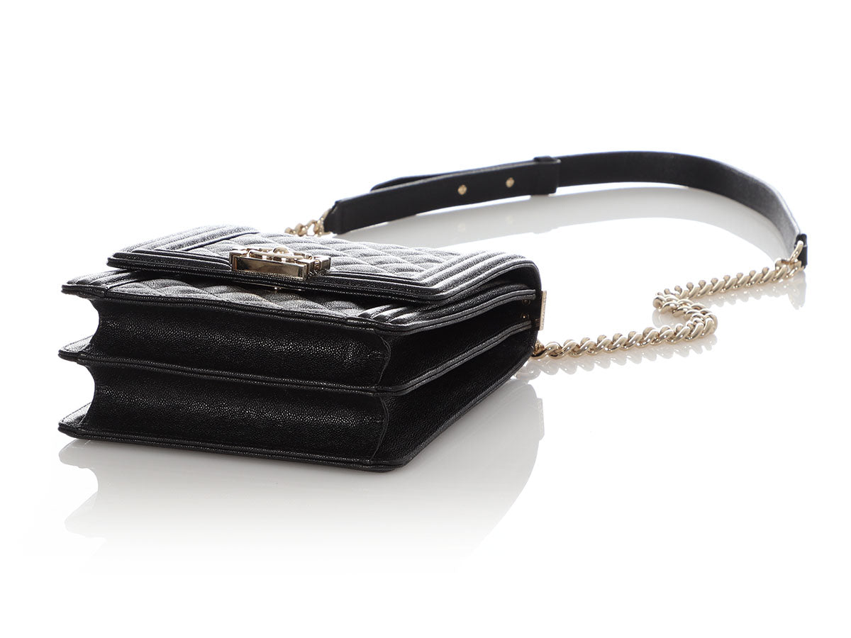 Chanel Black Quilted Caviar North-South Boy Bag by Ann's Fabulous Finds