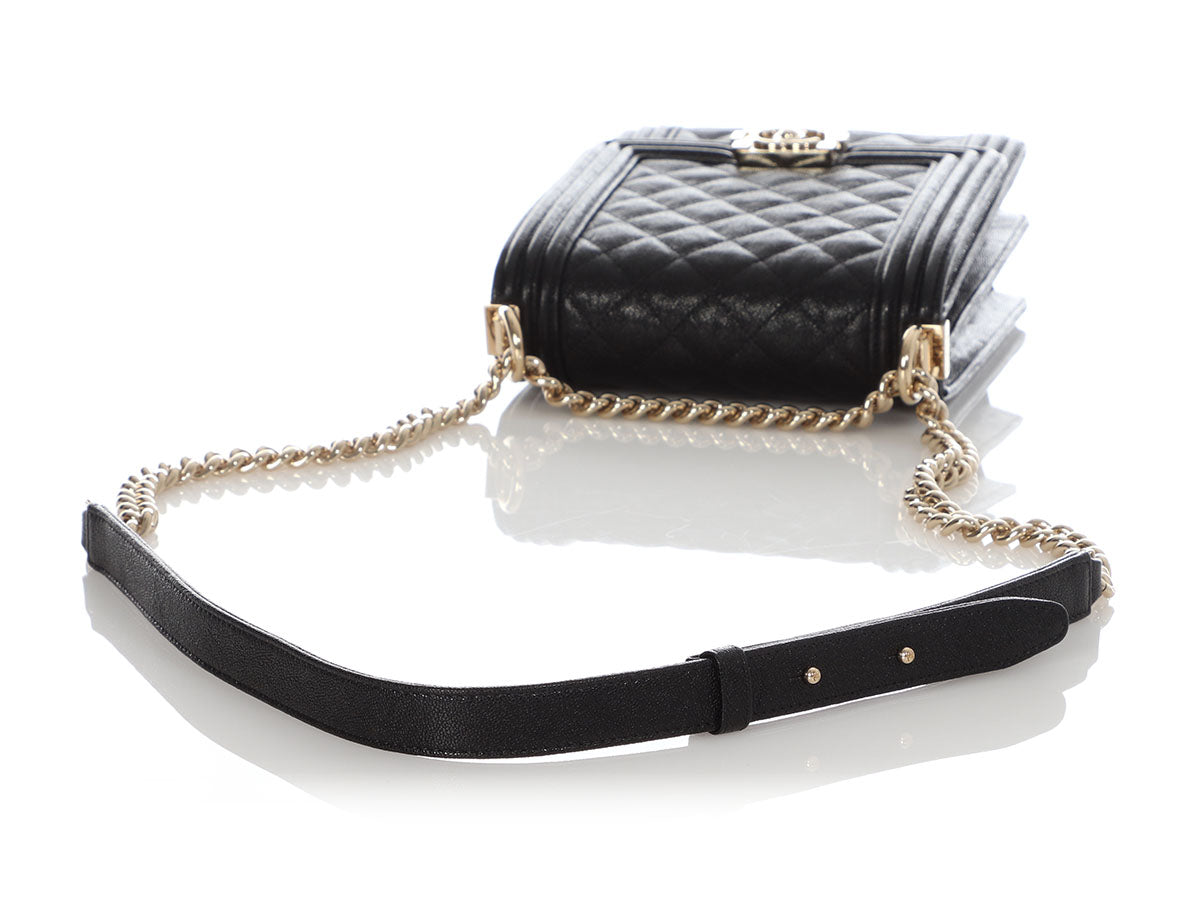 Chanel Black Quilted Caviar North-South Boy Bag by Ann's Fabulous Finds