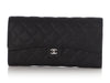 Chanel Black Quilted Caviar Travel Wallet/Clutch