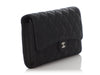 Chanel Black Quilted Caviar Travel Wallet/Clutch