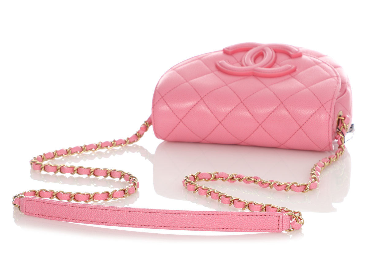 Chanel Pink Round As Earth Crossbody Bag Leather Patent leather