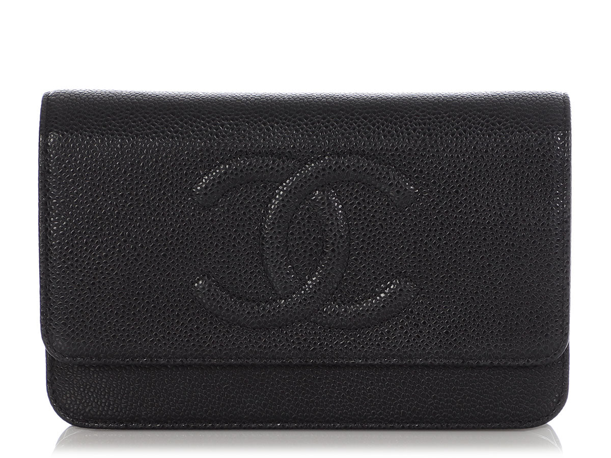 Chanel Black Quilted Caviar Wallet on Chain Woc by Ann's Fabulous Finds