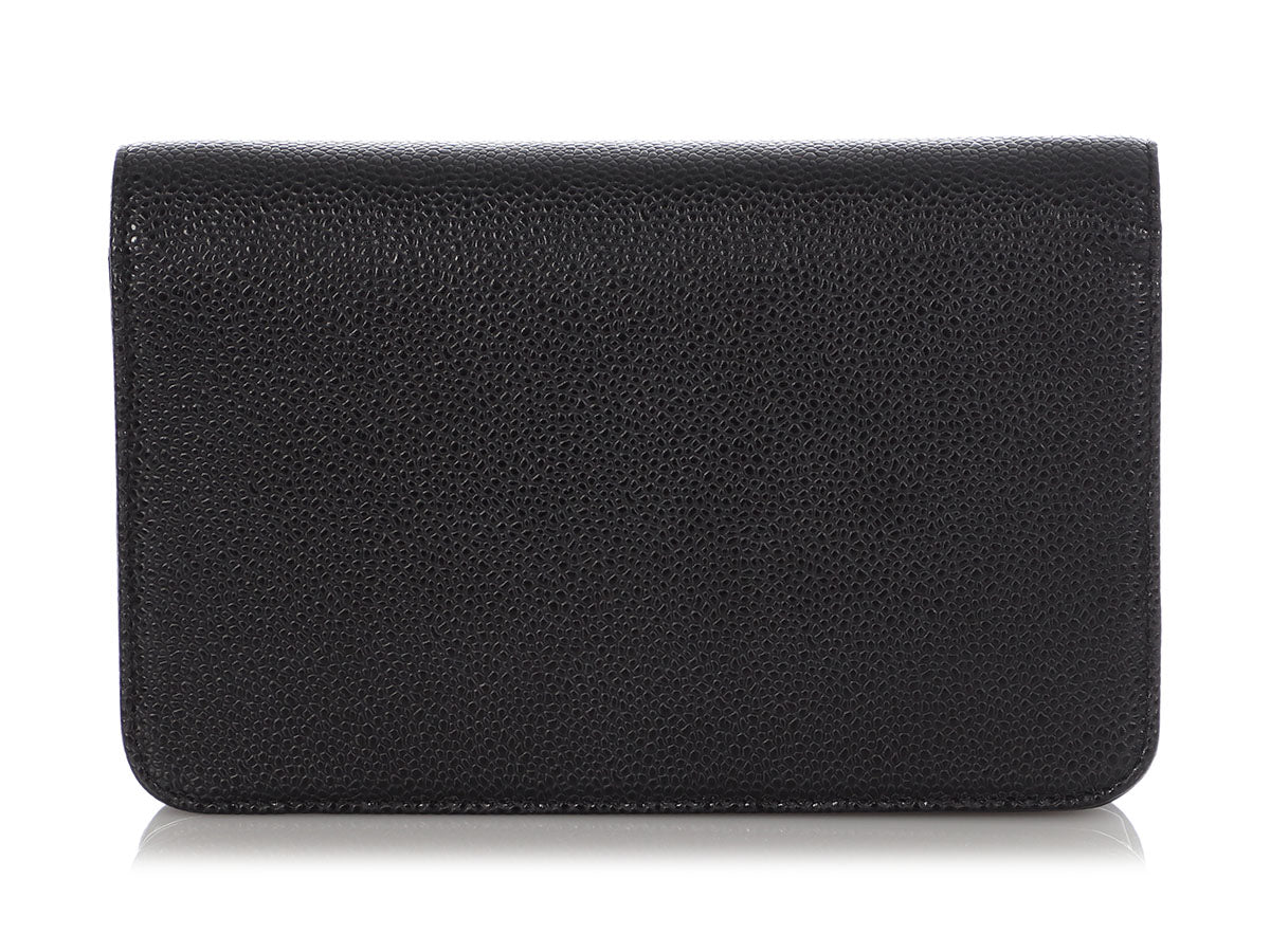 Chanel Black Quilted Lambskin Leather Zippy Organizer Wallet